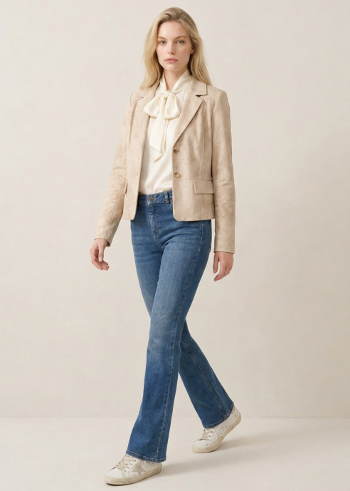 Helena Hart blazer Quincy Biker Sand