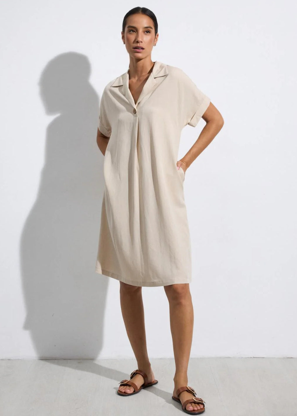 Tinta Vestido Morgan Beige, Chocolate, Khaki jurk