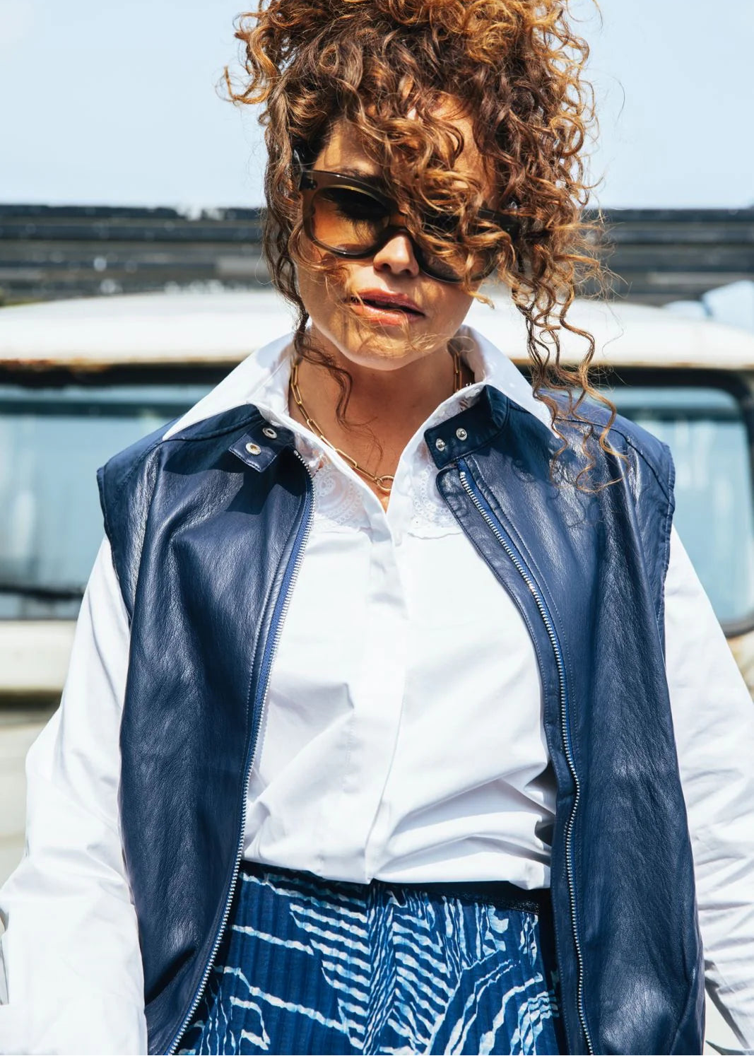 Label Dot Lotte Vegan Leather | Donker blauw