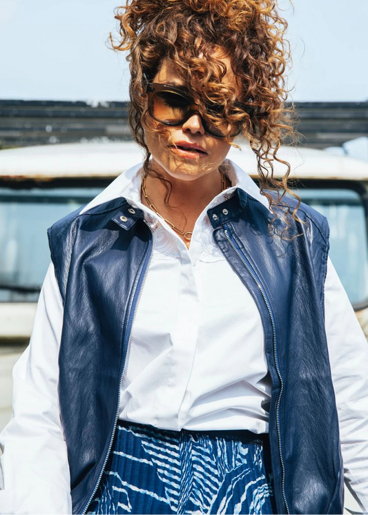 Label Dot Lotte Vegan Leather | Donker blauw