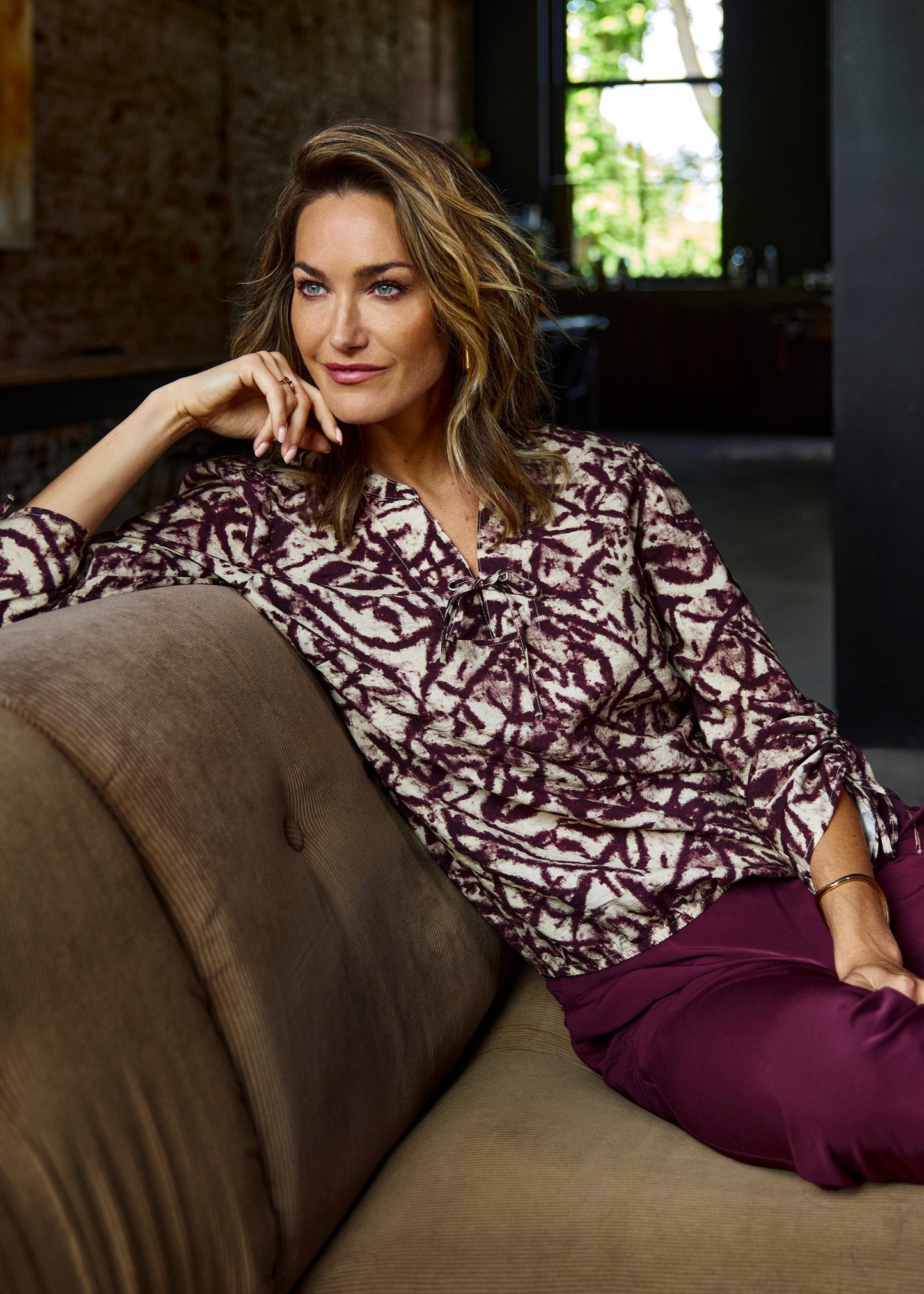 Dreamstar Skyler - blousetop PRINT burgundy