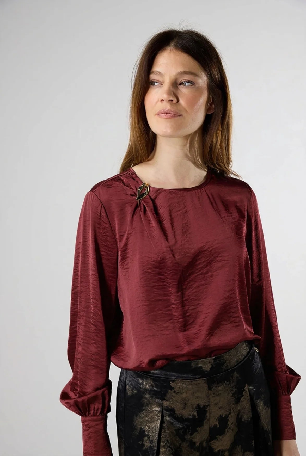Label Dot top Anita | Bordeaux