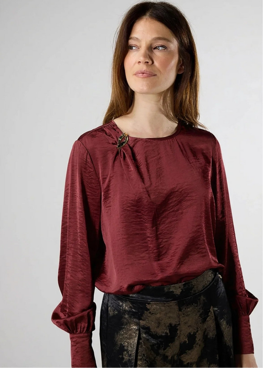 Label Dot top Anita | Bordeaux