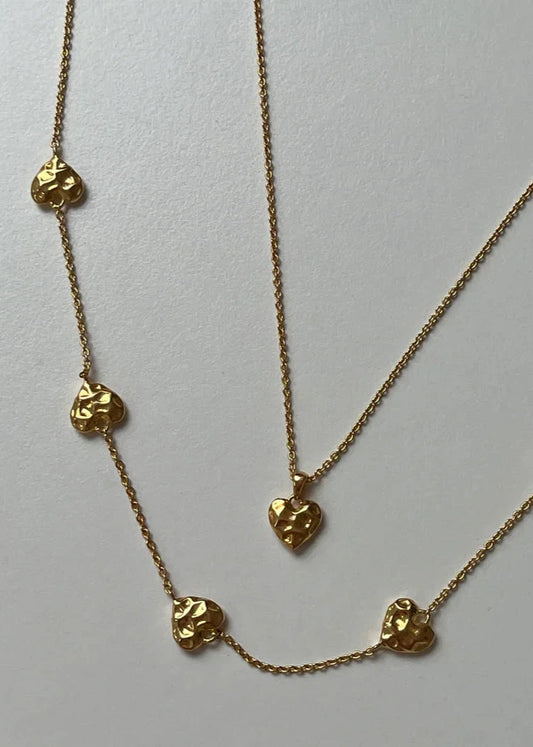 24Kae Necklace with structured hearts