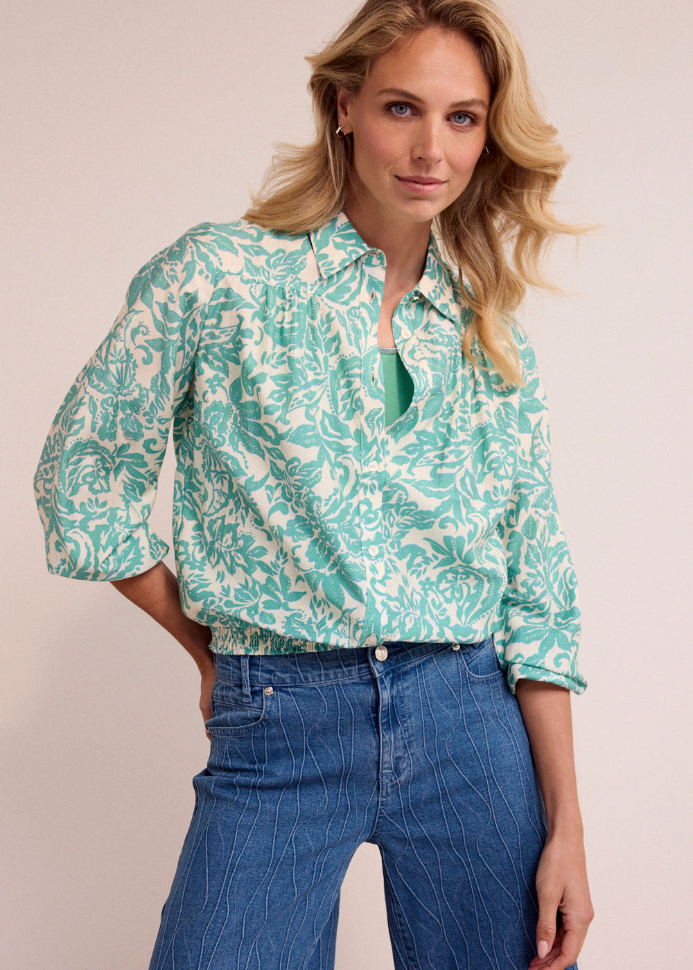 Tramontana Blouse Emerald Flourish