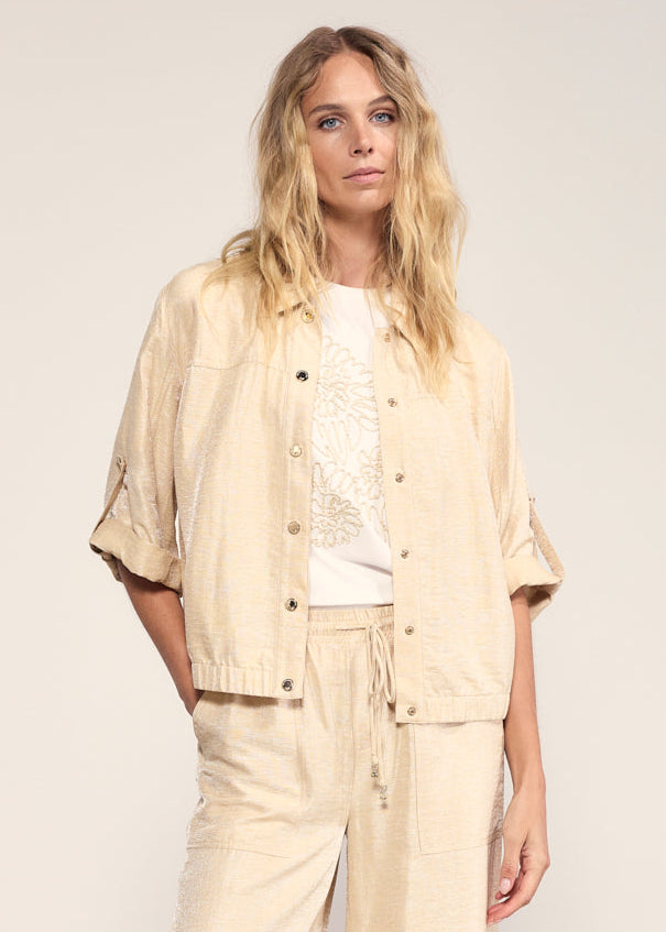 Tramontana Shimmer Roll-Up Sleeve Jacket pebble