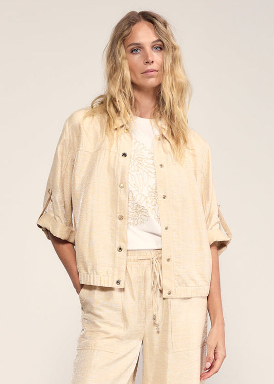 Tramontana Shimmer Roll-Up Sleeve Jacket pebble