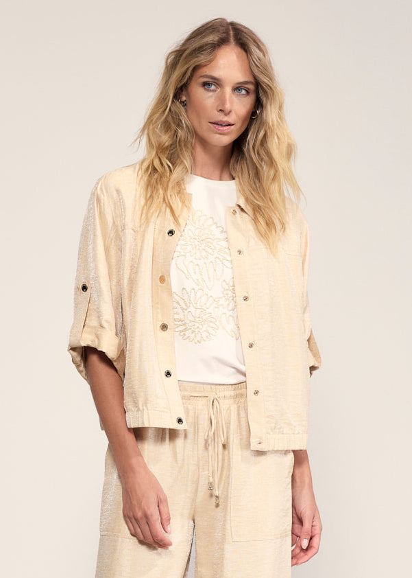 Tramontana Shimmer Roll-Up Sleeve Jacket pebble