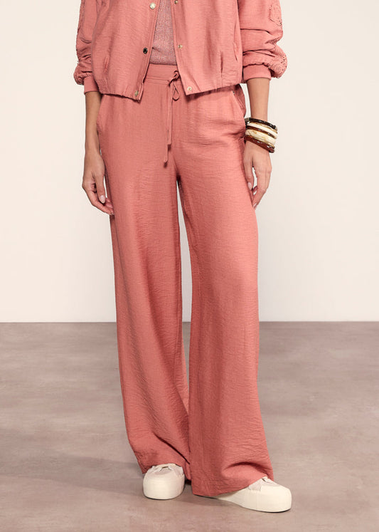 Tramontana Wide-Leg Trousers Self-Fabric Belta dustyrose