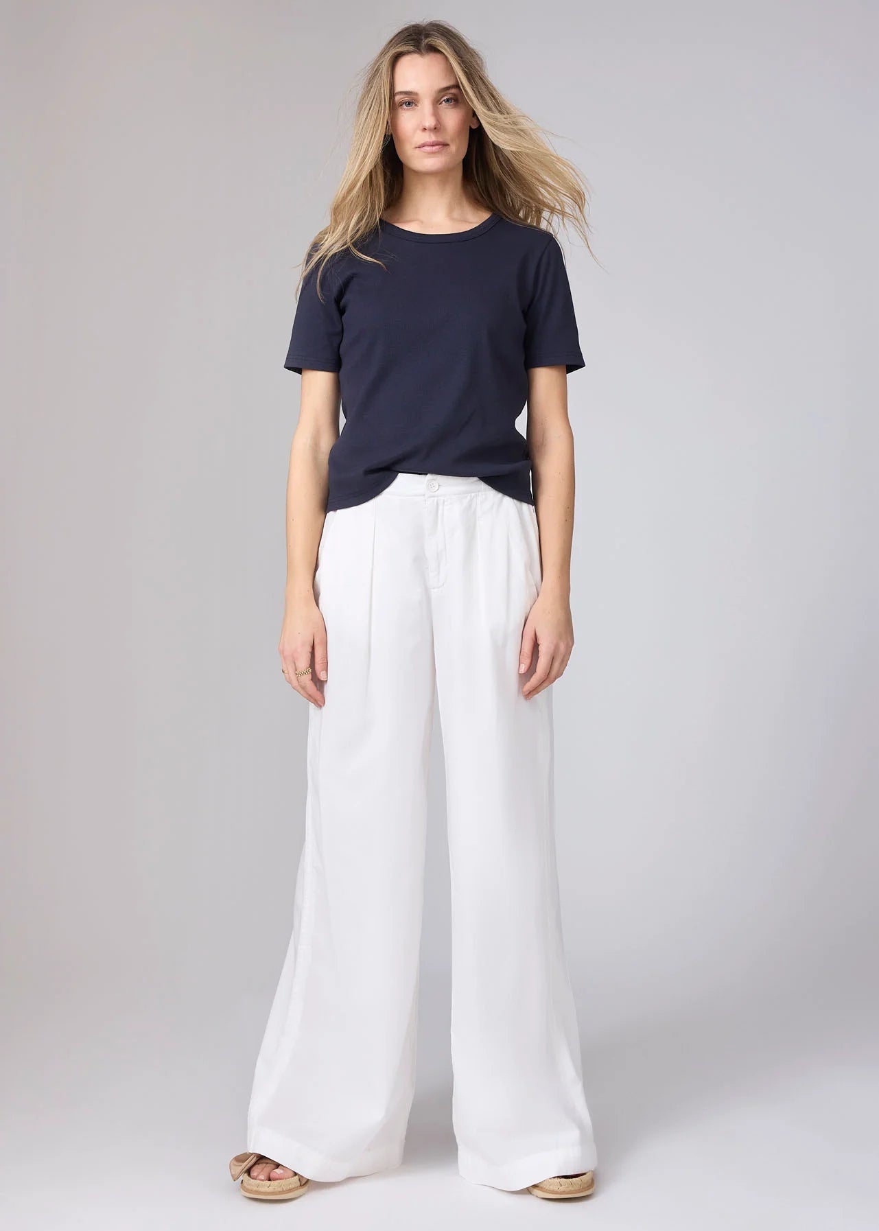 Corel Amsterdam Ella Pants Wide Jeans Soft Optical white