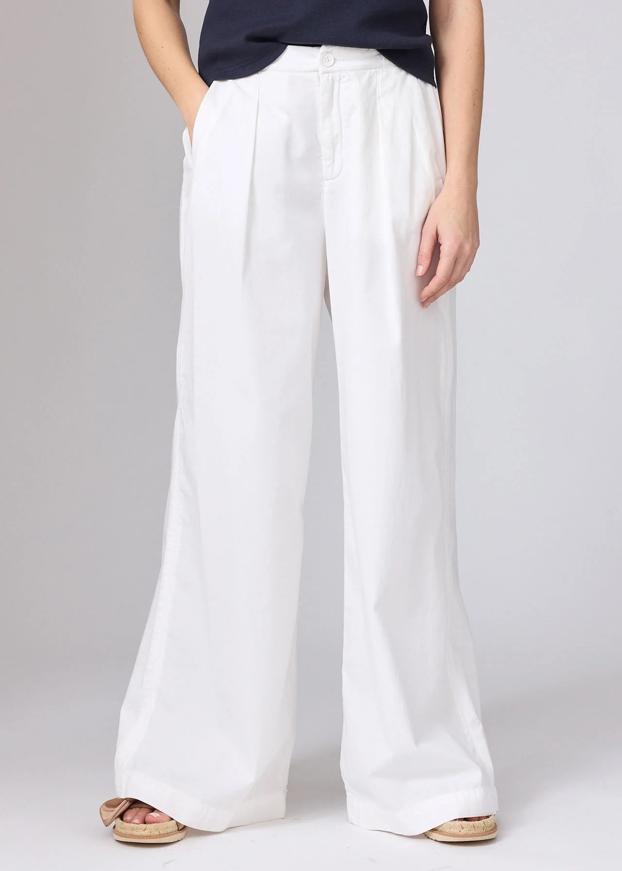 Corel Amsterdam Ella Pants Wide Jeans Soft Optical white