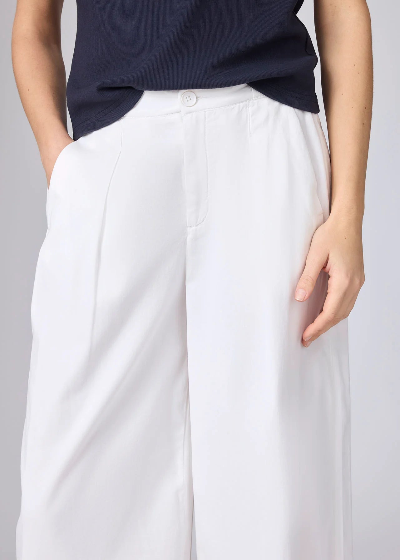 Corel Amsterdam Ella Pants Wide Jeans Soft Optical white