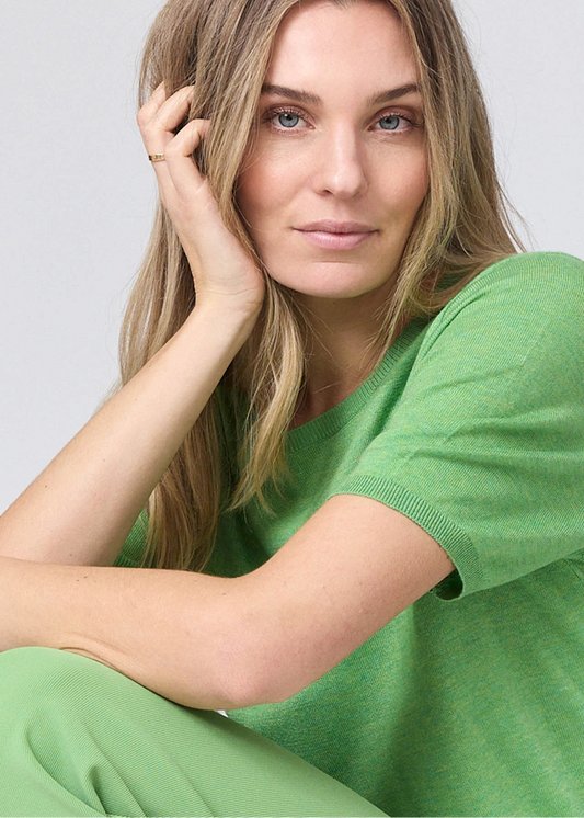 Corel Amsterdam Feline Top Korte Mouw Verde