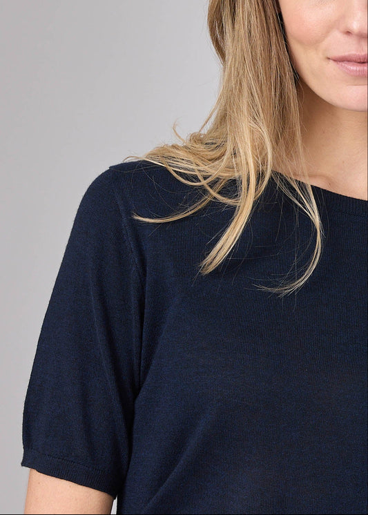 Corel Amsterdam Feline Top Korte Mouw Marine