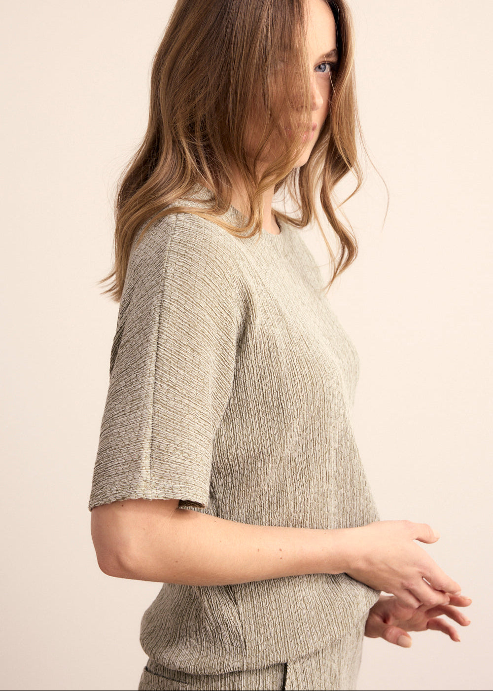Tramontana Crinkled Top Button Detail