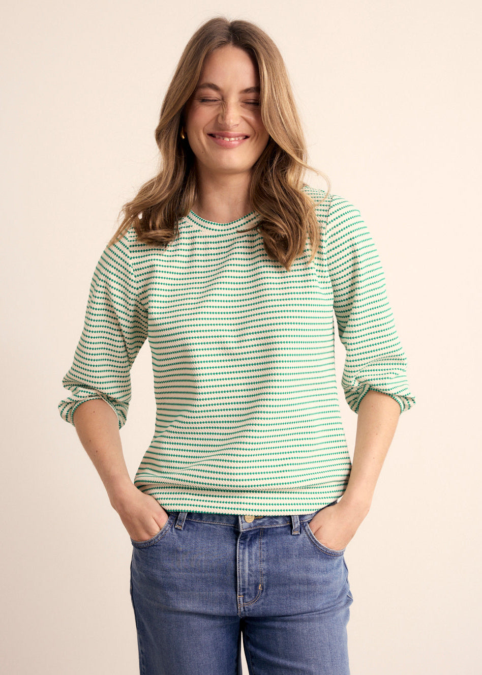 Tramontana Emerald Striped Top