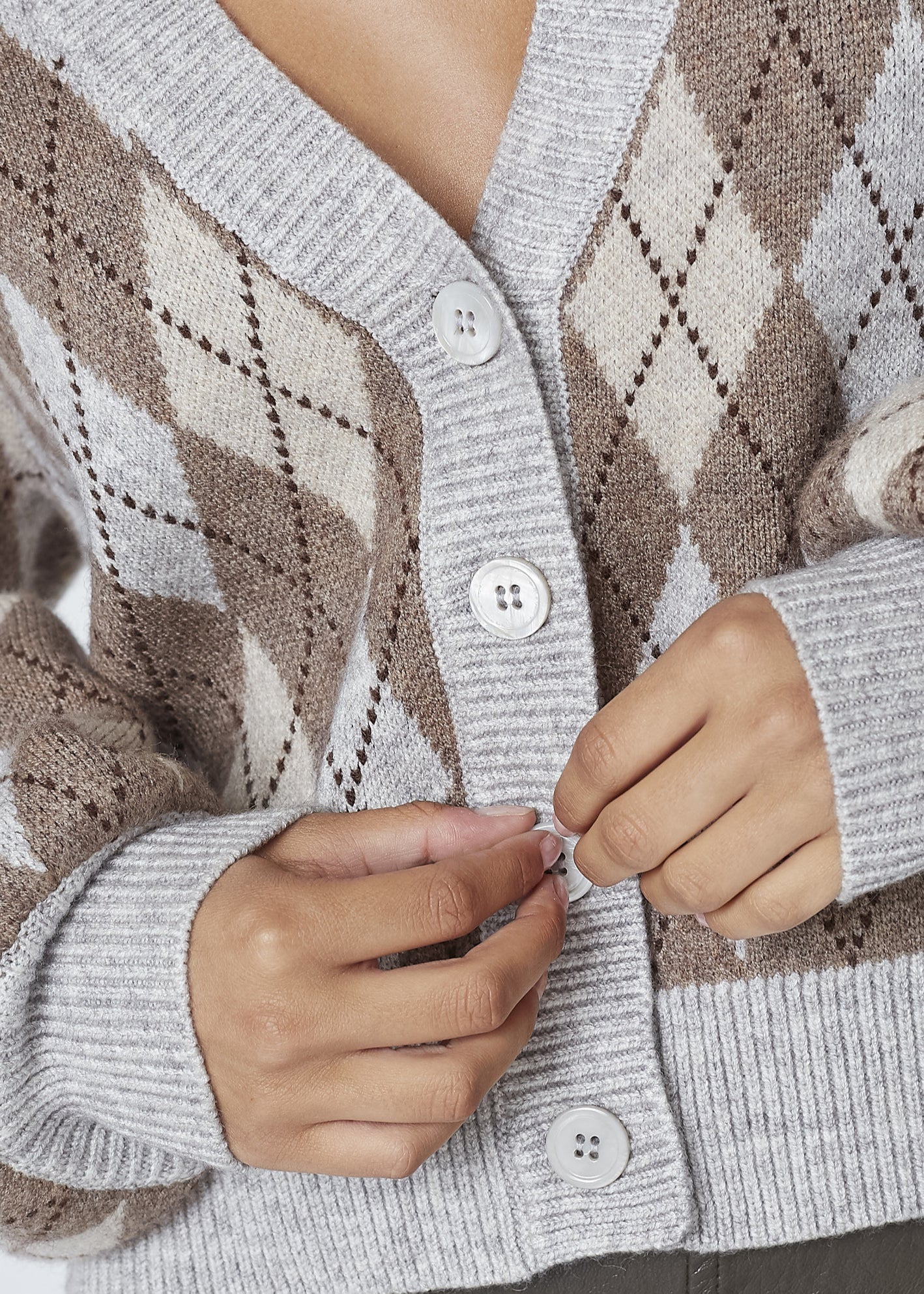 Co'Couture RowCC Check Cardigan