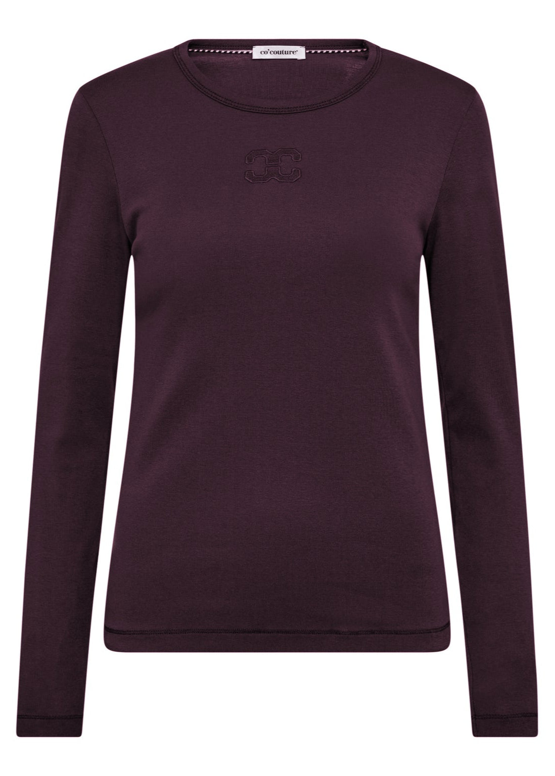 Co'Couture GrannyCC Embroidery LS Tee plum