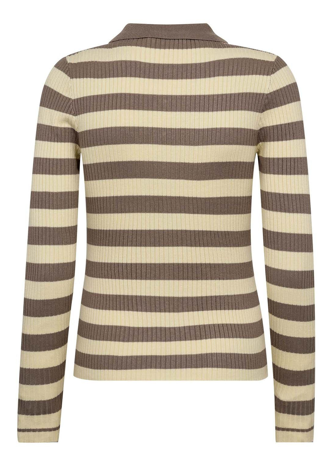 Co'Couture BonnyCC Stripe L/S Polo Knit Pale Yellow