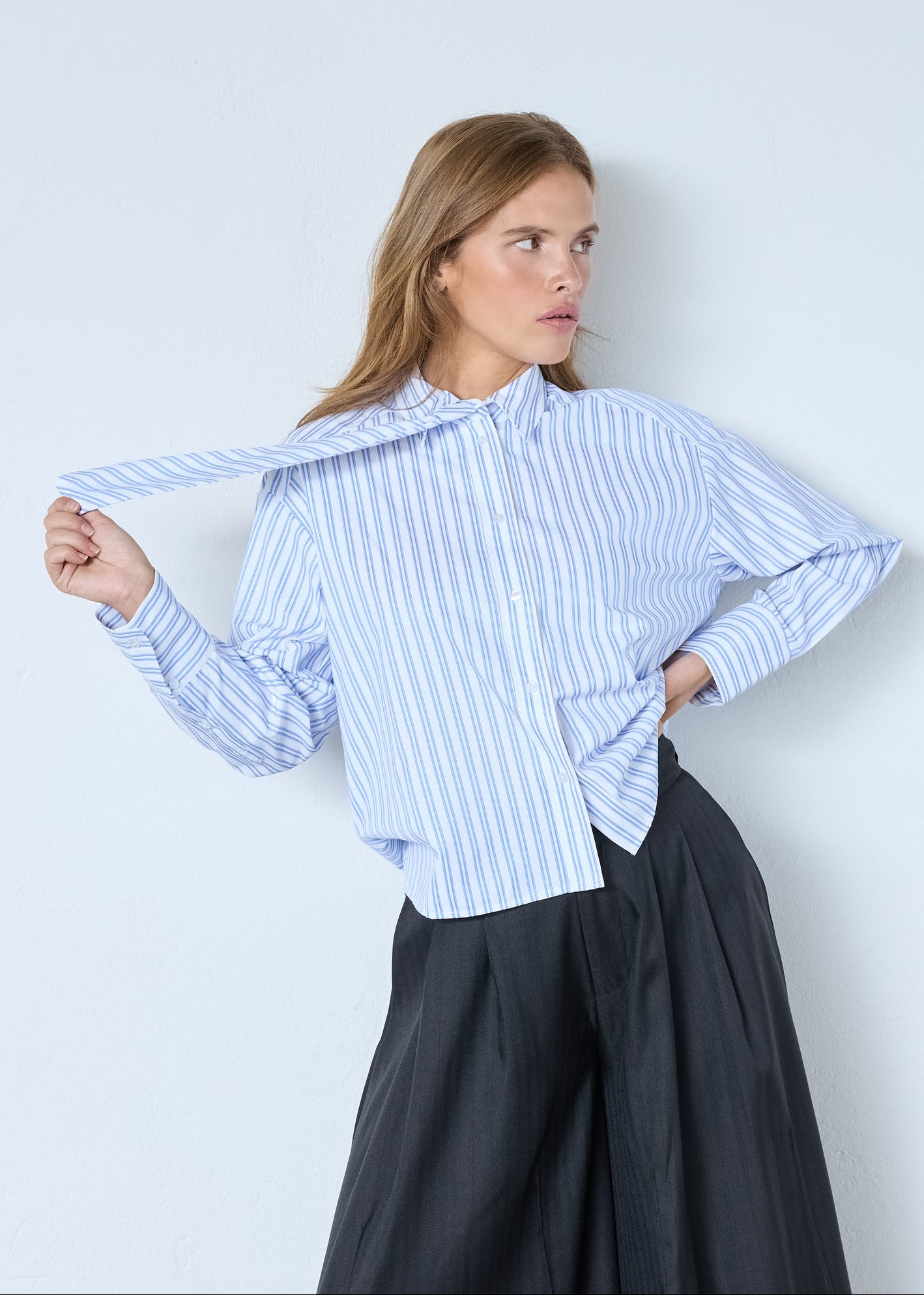 Co'Couture DevinCC Stripe Tie Shirt Blue
