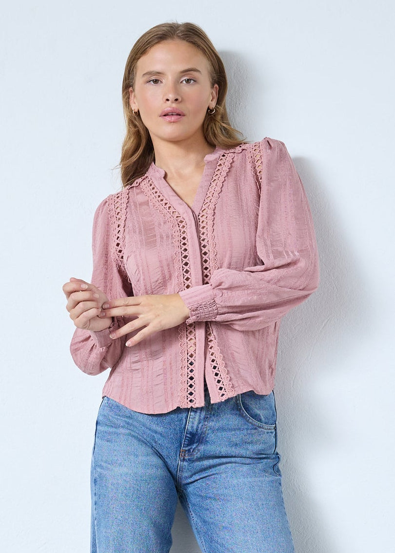 Co'Couture KesiCC Lace V-Shirt Pale Yellow