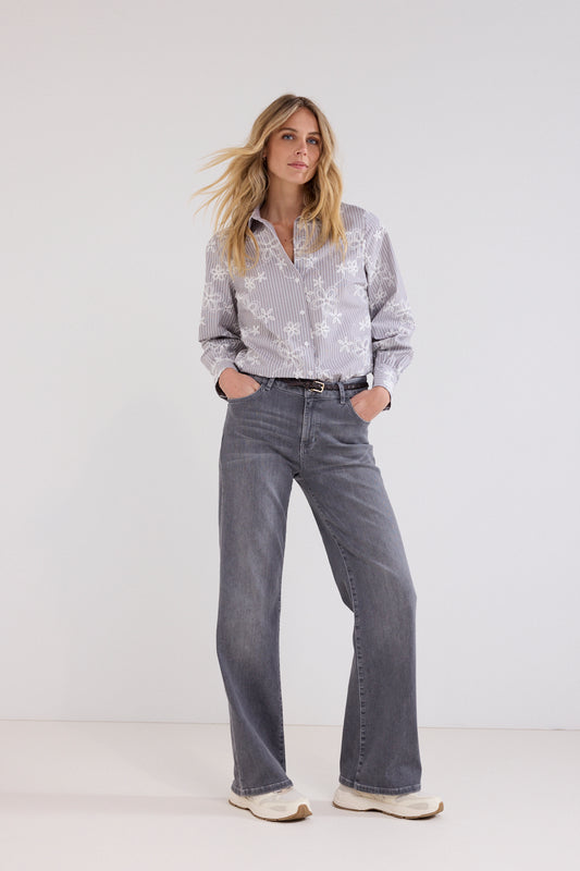 Tramontana Embroidered Blouse Rhinestones