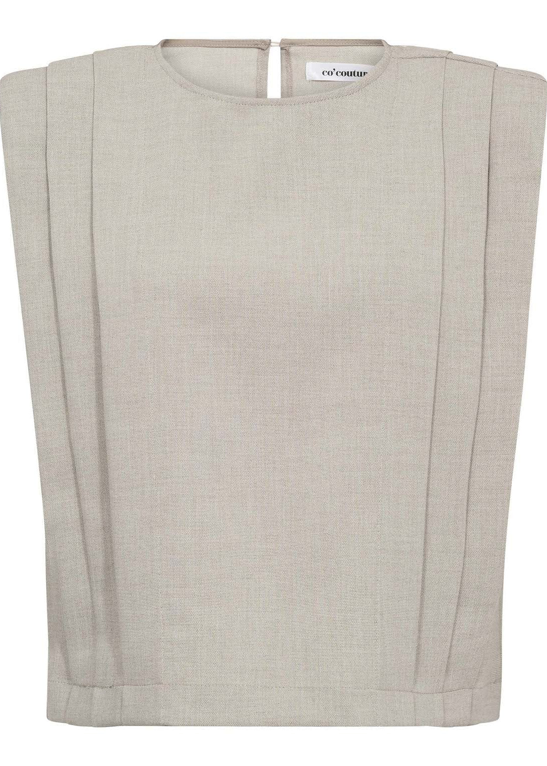 Co'Couture MavaCC Padded Pleat Top Bone