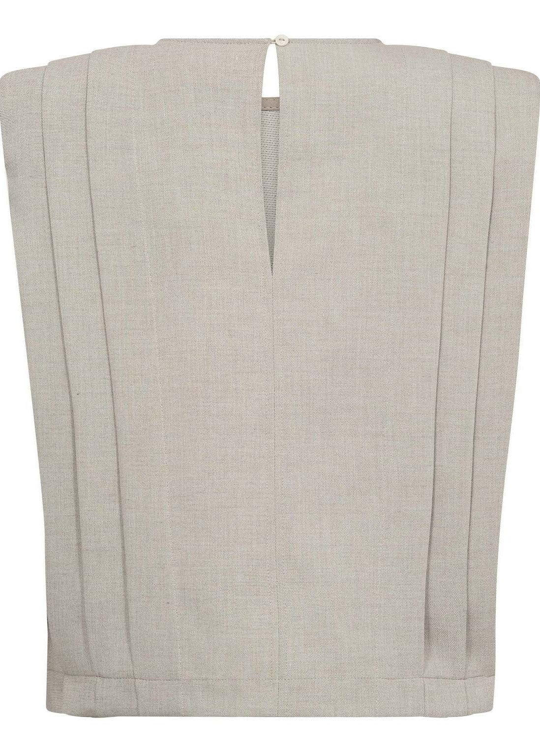 Co'Couture MavaCC Padded Pleat Top Bone