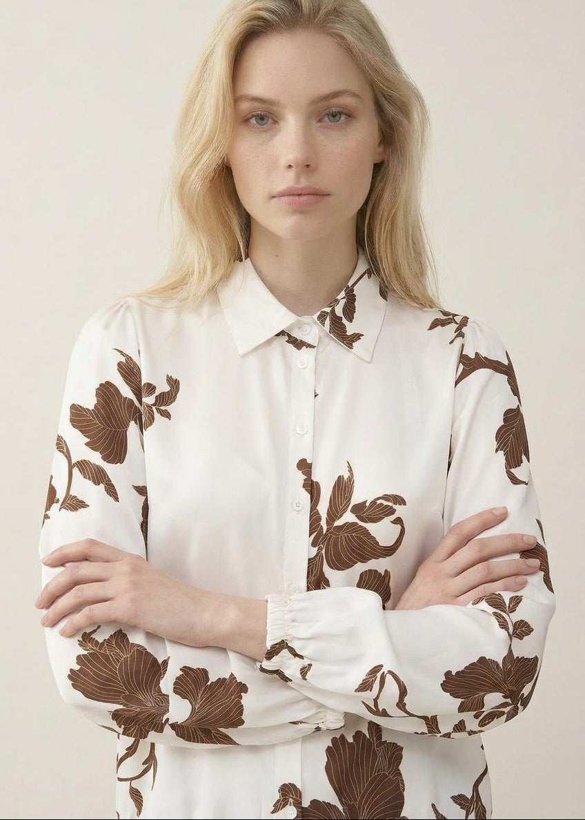 &nbsp;Helena Hart Blouse Farah Print Ecru