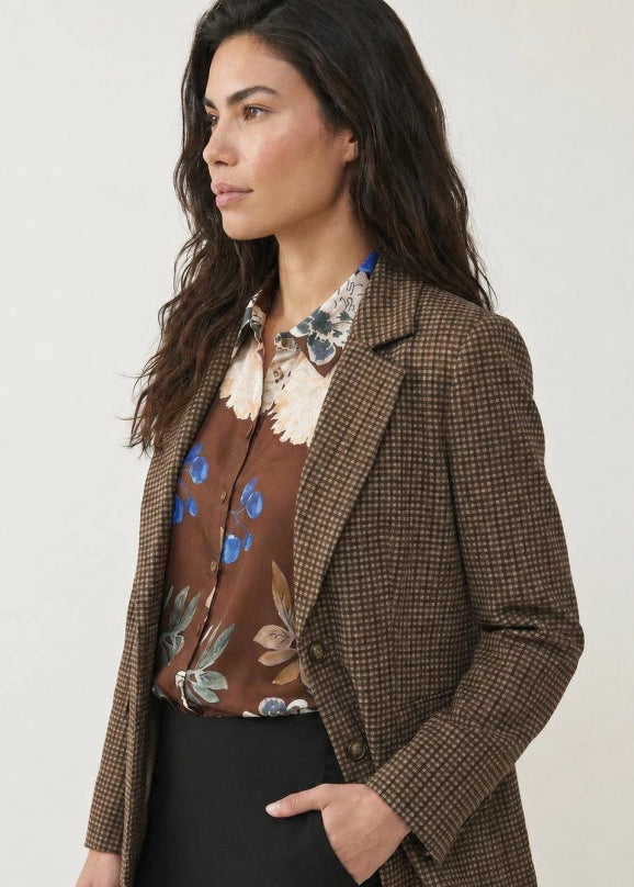 Helena Hart Blouse Farah Print Choco