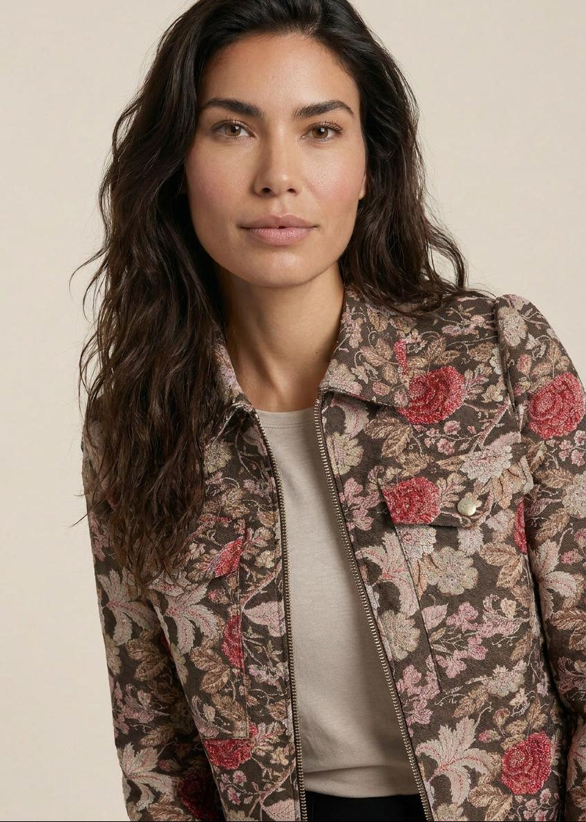 Helena Hart Blazer Riga Bloem &nbsp;Aster Choco Nieuw