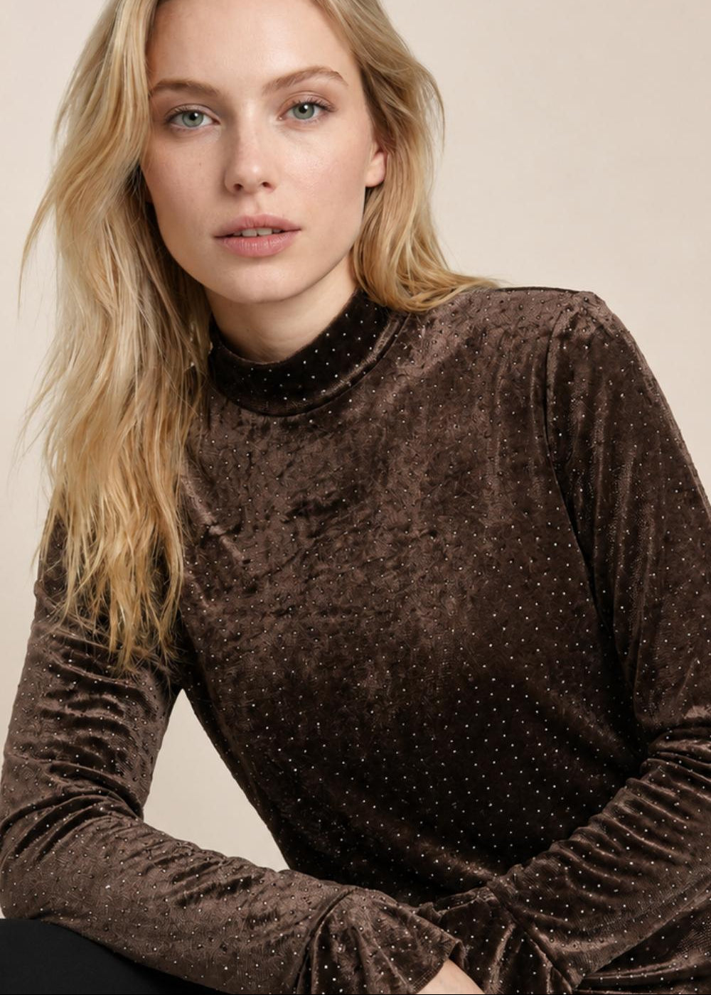 Helena Hart Pull Paillet Choco