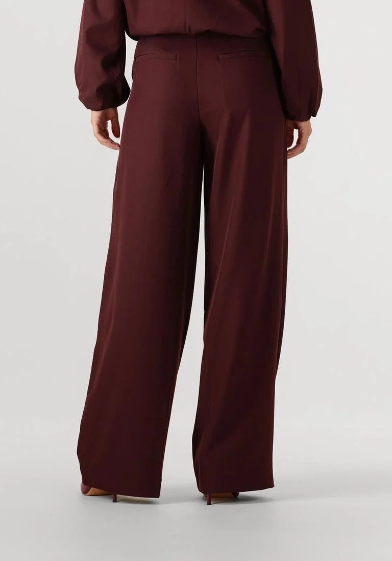 co'couture luna eyelet wide long pant winey red