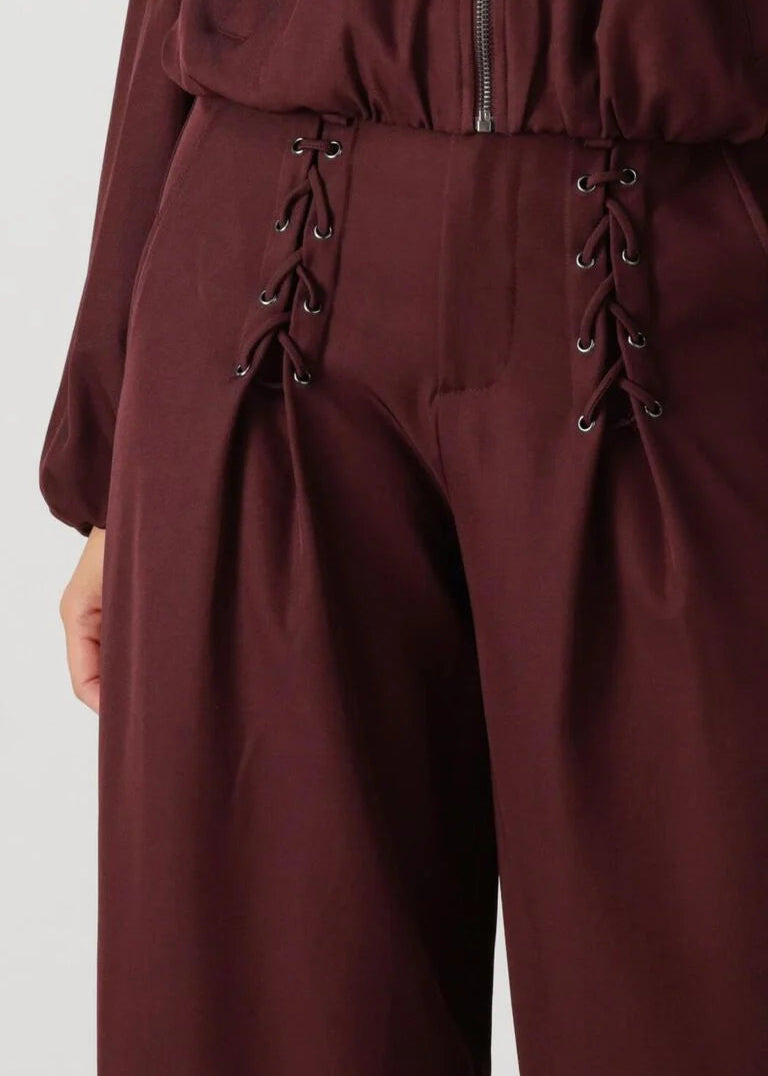 Co'Couture bordeaux pantalon luna eyelet wide long pant