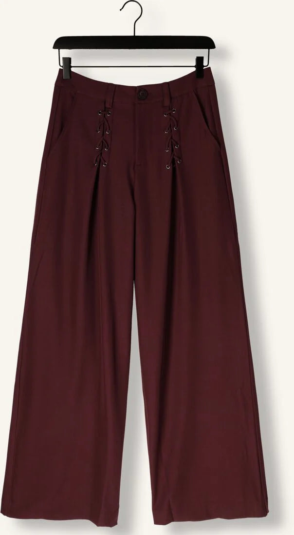 co'couture luna eyelet wide long pant winey red