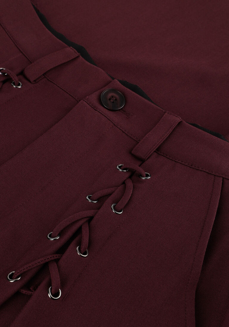 co'couture luna eyelet wide long pant winey red