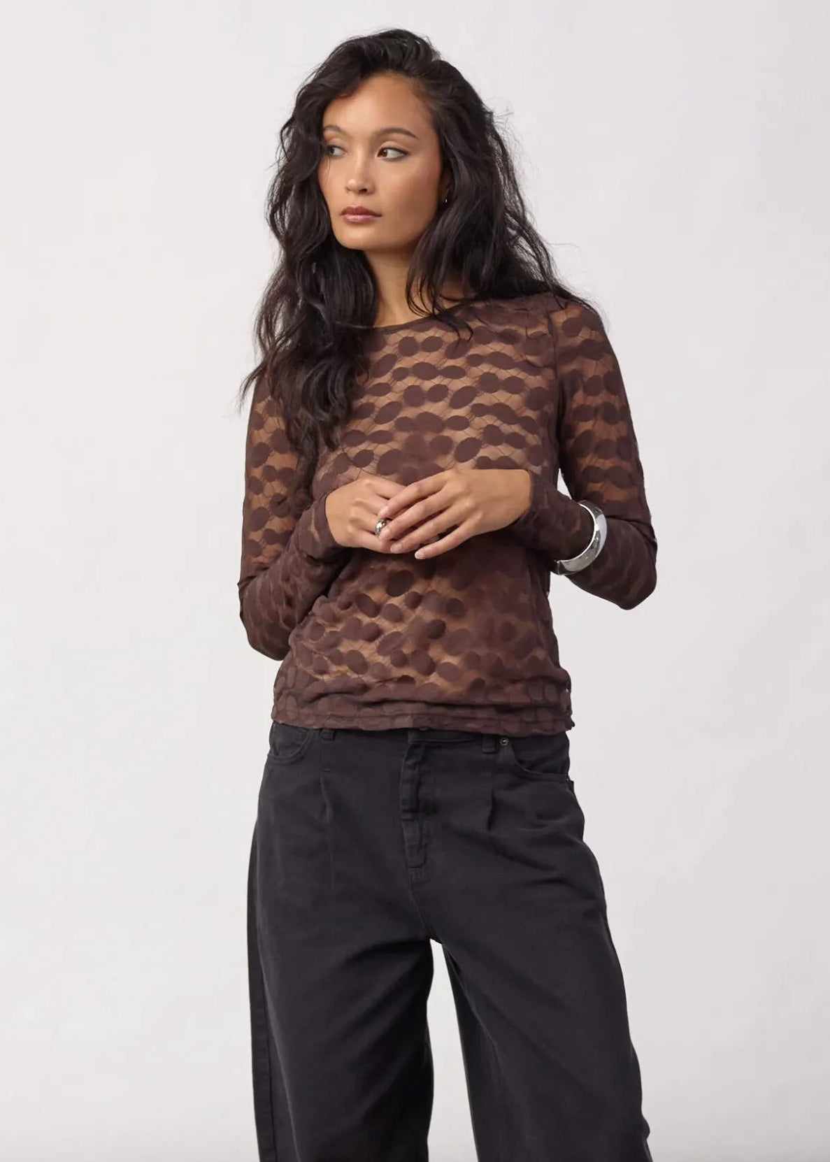 Co'Couture PenolaCC O-Neck Blouse Bruin