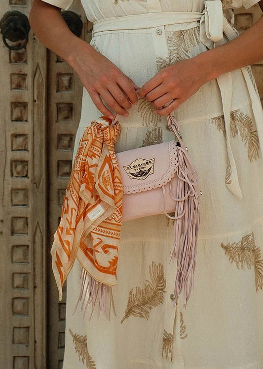 El Vaquero BORSETTA IN PELLE CON FRANGE DARIA SILVERSTONE ROSA