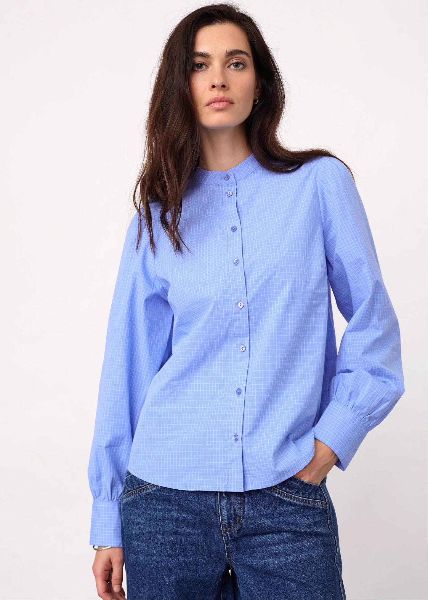 Co'Couture ElonaCC Check Shirt - Pale Blue
