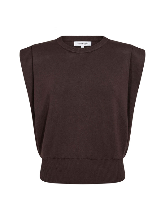 Co'Couture LueCC Wing Knit Vest - Dark Brown