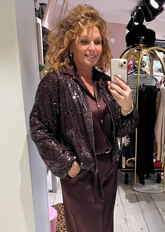 Co'Couture bomber burgundy/brown