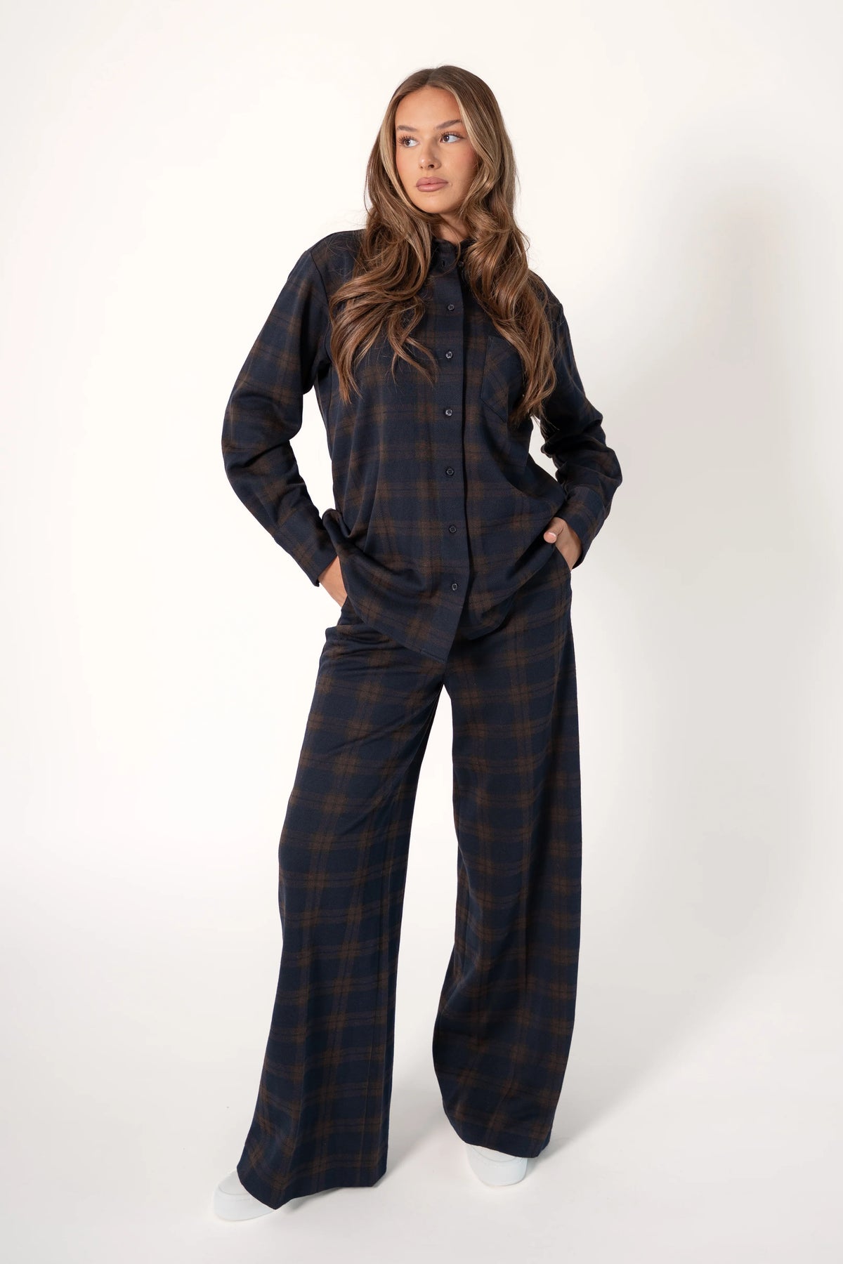 Corel Amsterdam Lior Pants Wide Leg Big Check