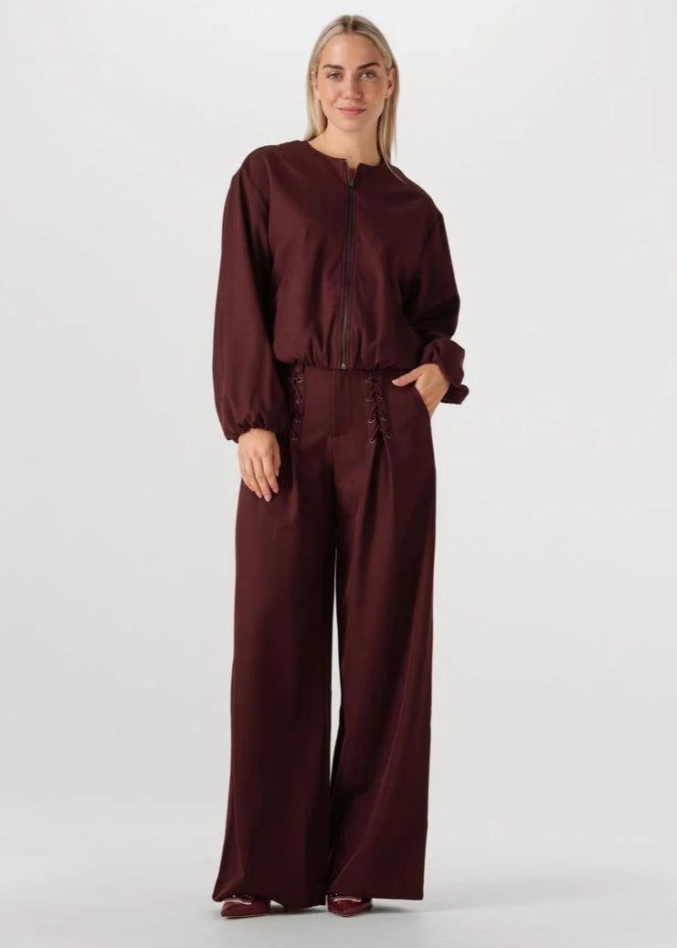 Co'Couture bordeaux pantalon luna eyelet wide long pant