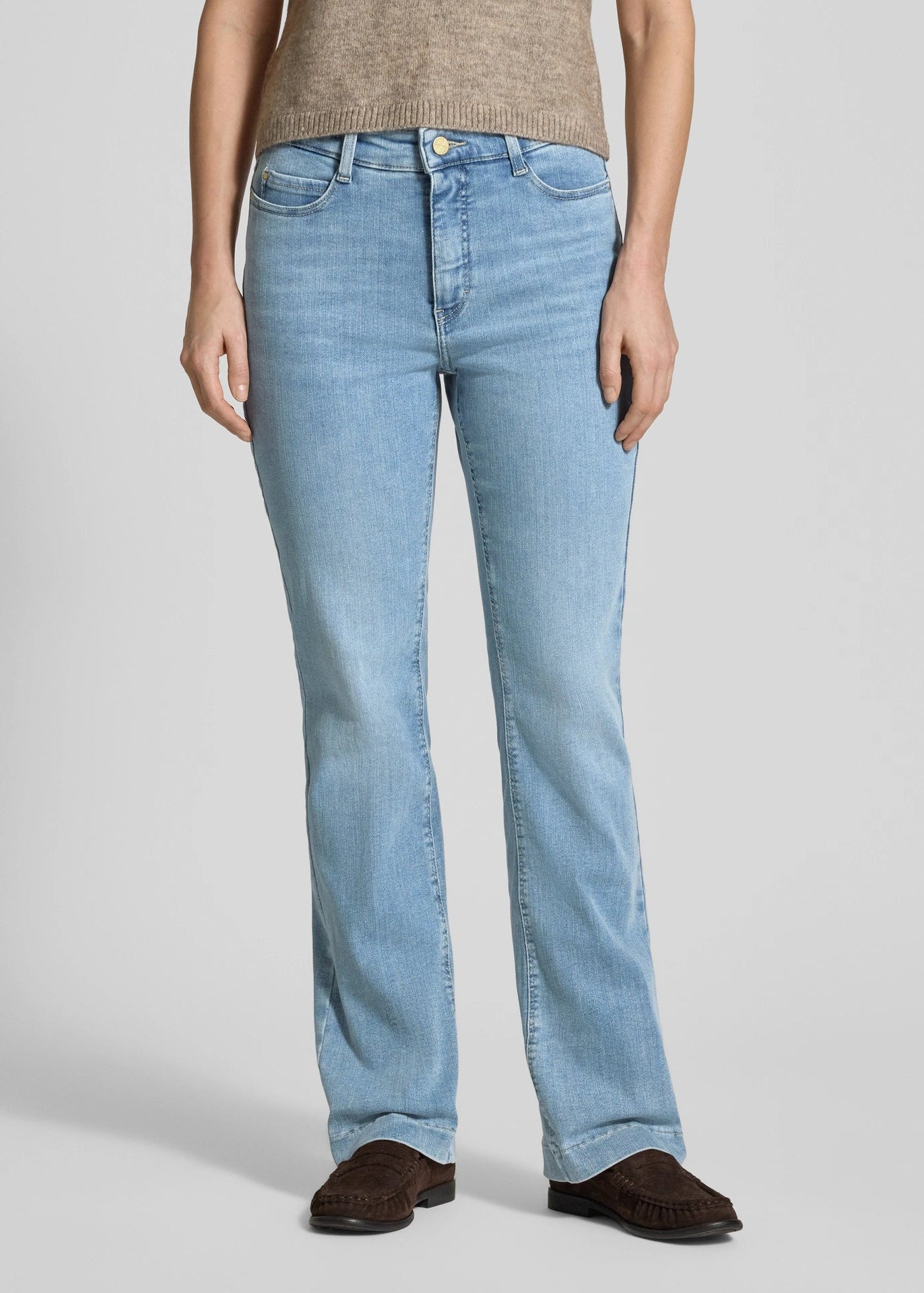 MAC Flared jeans van katoenmix, model 'DREAM' in lichtblauw