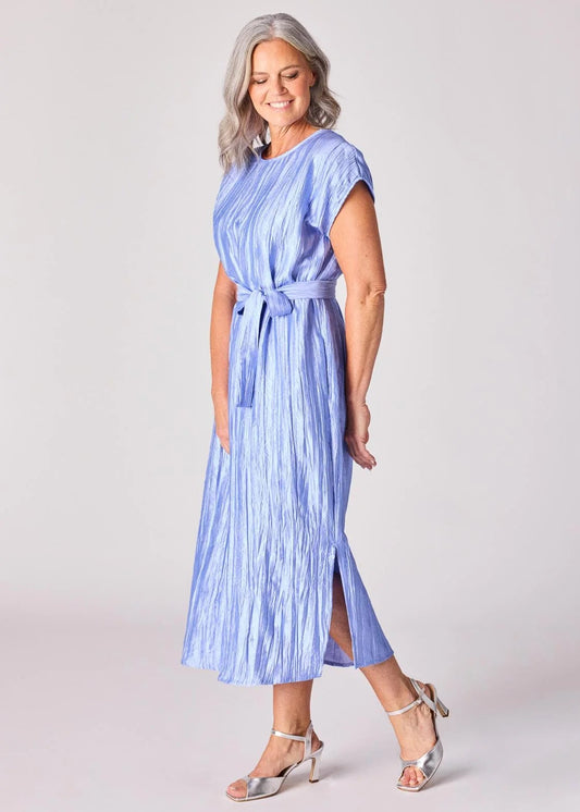 Lalotti Lange jurk in frippé stof - Burnt orange