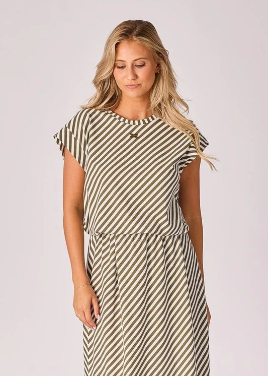 Lalotti T-shirt met streepjesmotief - Green stripe