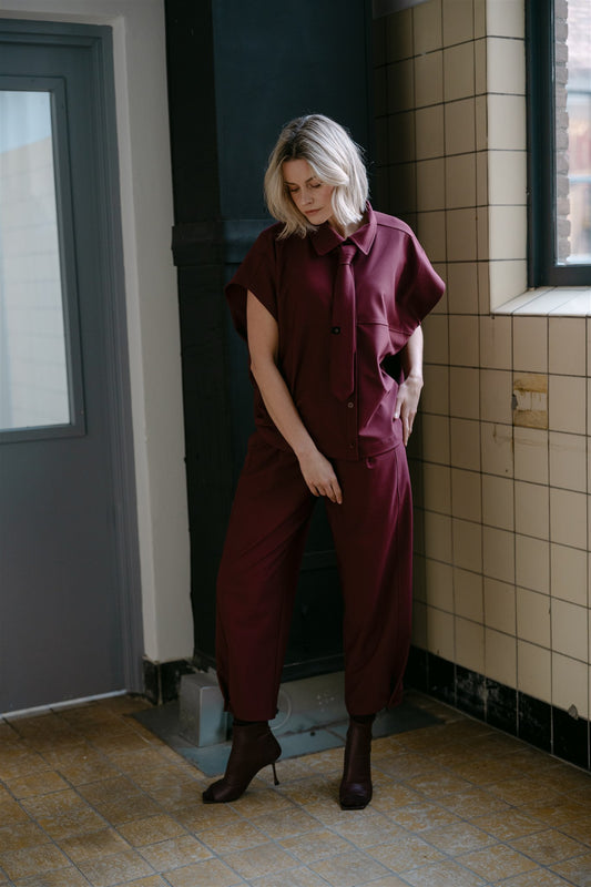 Aimee The Label Fashion TieW6 stropdas Burgundy en Marine