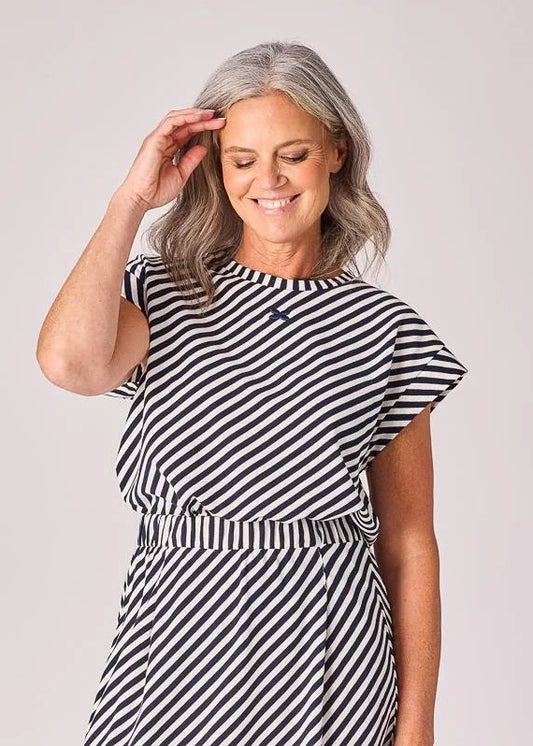 Lalotti T-shirt met streepjesmotief - Navy stripe