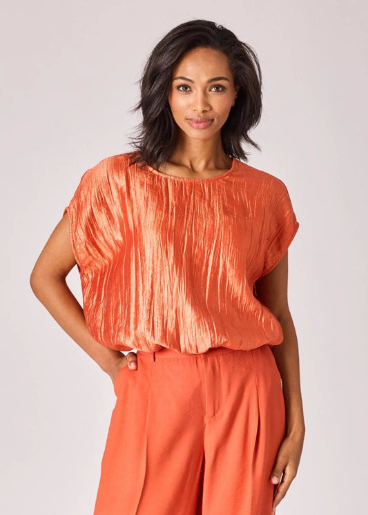 Lalotti Top in frippé stof - Burnt orange