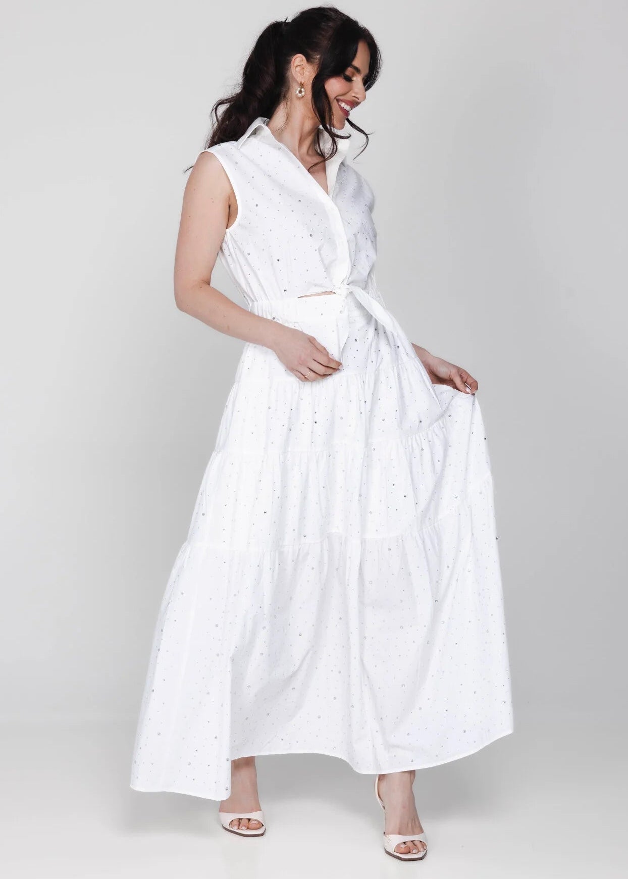 Accentil Robin Dress - Off White Sparkle